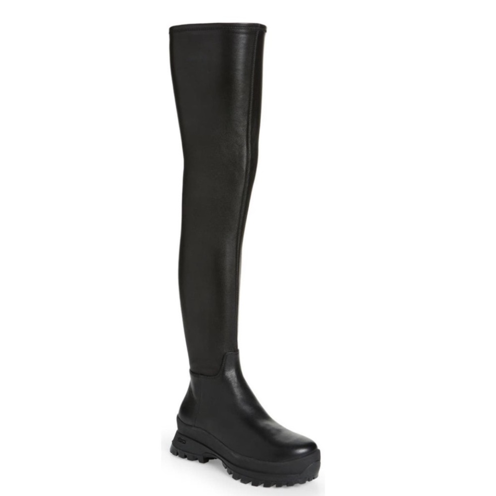 Loeffler Randall Irma Black Over-The-Knee Platform Leather Boot